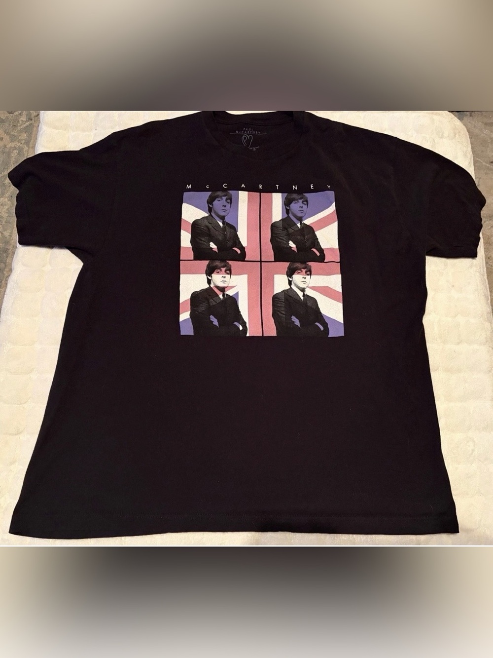Paul McCartney Black Graphic Crew Tee with Pop-Art Portraits